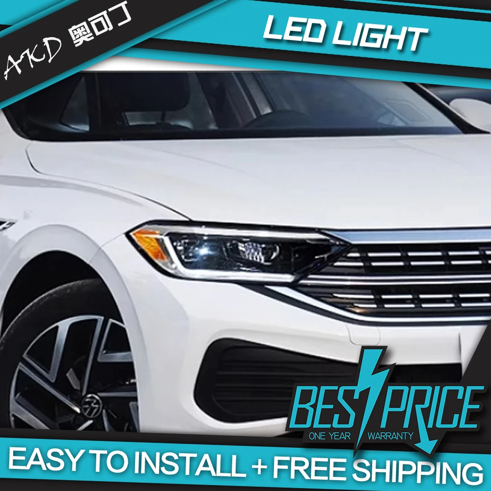 

AKD Cars Styling Headlight For VW Jetta Sagitar Headlights 2019-2023 Jetta mk7 LED Headlight Design Led Drl Hid Bi Auto levels