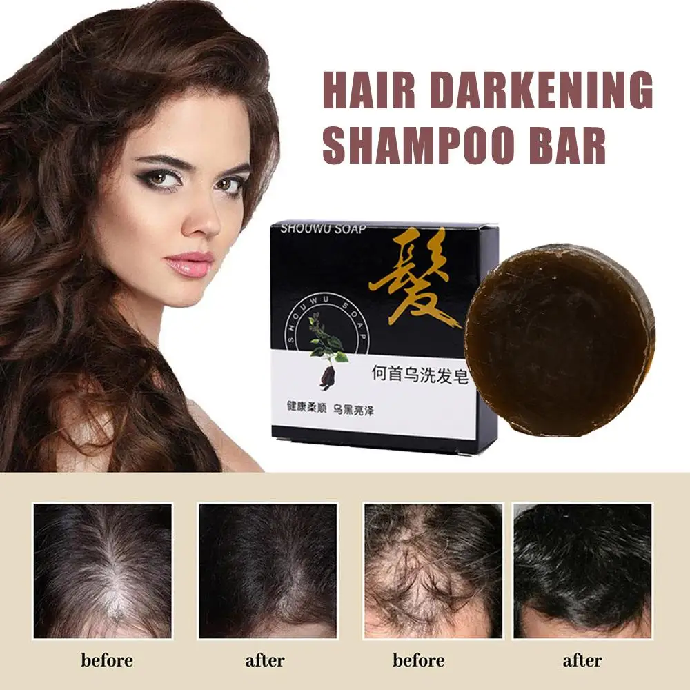 

Soap Hair Darkening Shampoo Bar Repair Gray White Hair-Color Shampoo Organic Face Natural Body Hair Hair-Conditioner Dye F7A5