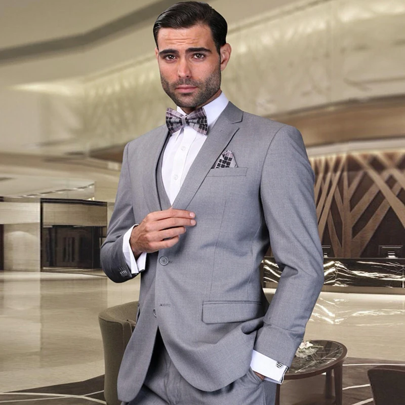 Classic Grey Groom Tuxedos For Men Wedding Wears Formal Business Prom Party Suits Notched Lapel Men's 3-Piece jacket+pants+vest
Classic Grey Groom Tuxedos For Men Wedding Wears Formal Business Prom Party Suits Notched Lapel Men's 3-Piece jacket+pants+vest