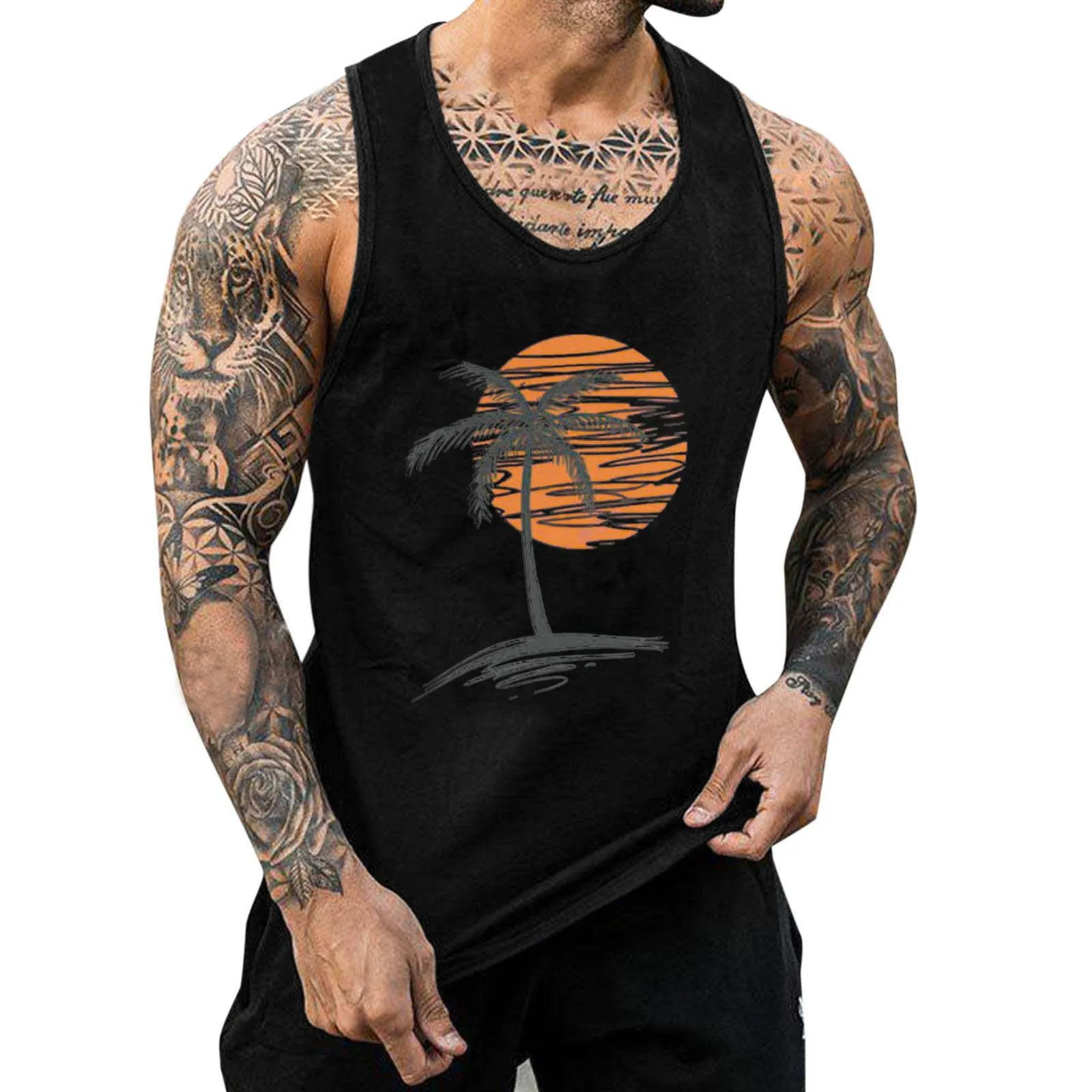 Men'S Tank Tops Youth Stylish Coconut Tree Print Vest Sleeveless Skinny Low Neck Tank Tops Hawaiian Casual Beach Vacation Tunic
Men'S Tank Tops Youth Stylish Coconut Tree Print Vest Sleeveless Skinny Low Neck Tank Tops Hawaiian Casual Beach Vacation Tunic