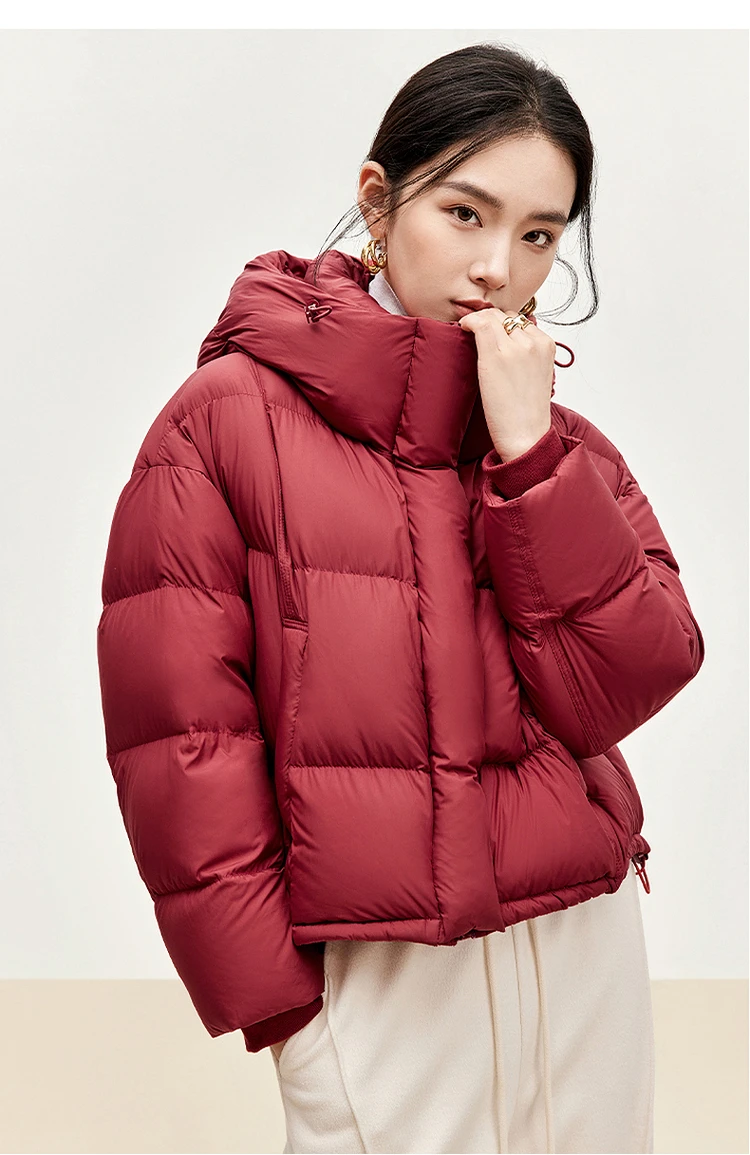 SENTUBILA Hooded Puffer Down Coat for Women 2024 Winter Lightweight Warmth 90% White Duck Down Short Jacket Outerwear W44Y55965 SENTUBILA Hooded Puffer Down Coat for Women 2024 Winter Lightweight Warmth 90% White Duck Down Short Jacket Outerwear W44Y55965