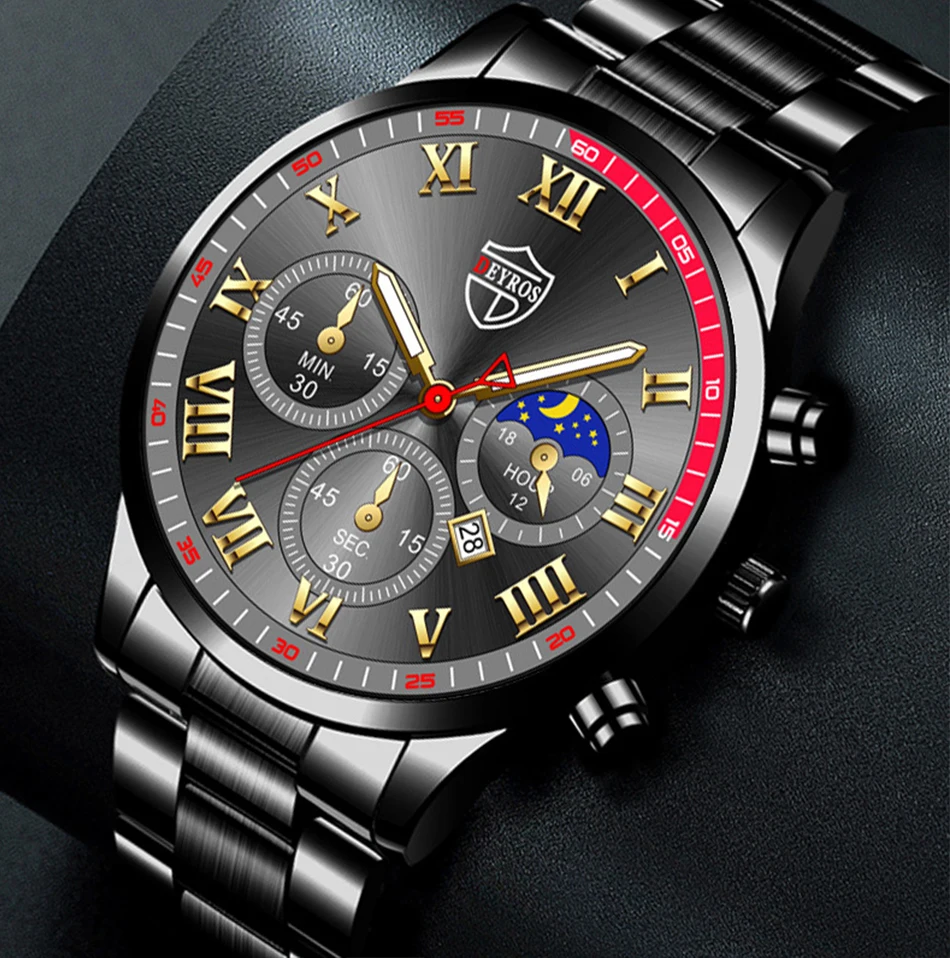 Fashion Mens Stainless Steel Watches Luxury Quartz Wristwatch Calendar Luminous Clock Men Business Casual Watch Reloj Hombre Fashion Mens Stainless Steel Watches Luxury Quartz Wristwatch Calendar Luminous Clock Men Business Casual Watch Reloj Hombre
