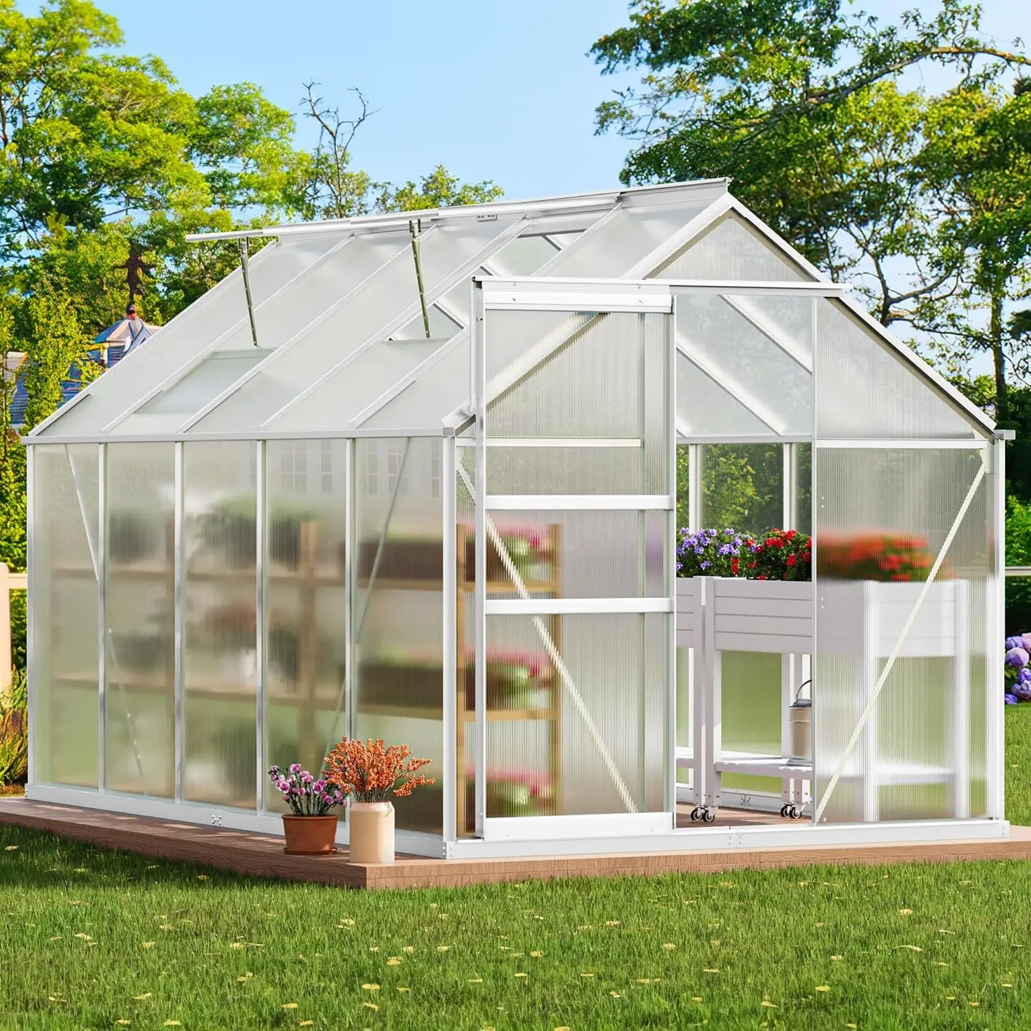 10x6FT Polycarbonate Greenhouse Heavy Duty Green Houses Outdoor Aluminum Greenhouses w/ Sliding Doors Vent Window Premium
10x6FT Polycarbonate Greenhouse Heavy Duty Green Houses Outdoor Aluminum Greenhouses w/ Sliding Doors Vent Window Premium