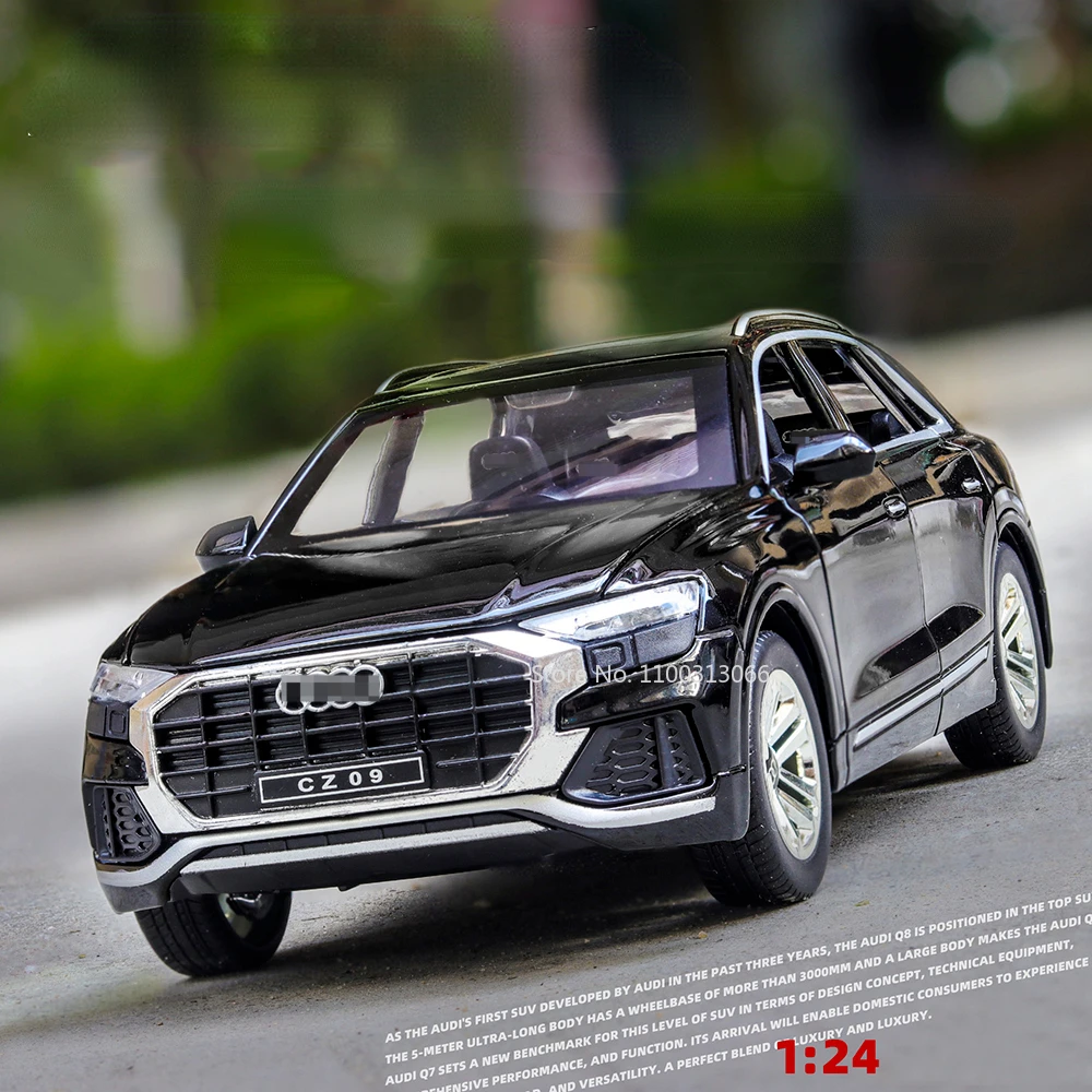Модель автомобиля из сплава Q8 SUV 1/24, литой металлический игрушечный автомобиль, модель автомобиля, имитация коллекции со звуком, детские игрушки
Модель автомобиля из сплава Q8 SUV 1/24, литой металлический игрушечный автомобиль, модель автомобиля, имитация коллекции со звуком, детские игрушки