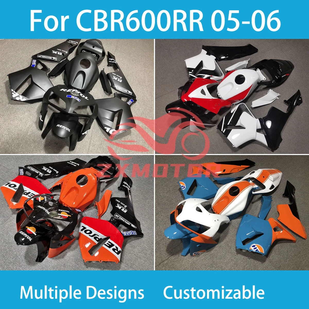 ABS Fairing Kit CBR 600 RR 05 06 Customizable Motorcycle Accessories Shell Fairings for Honda CBR 600RR 2005 2006
ABS Fairing Kit CBR 600 RR 05 06 Customizable Motorcycle Accessories Shell Fairings for Honda CBR 600RR 2005 2006