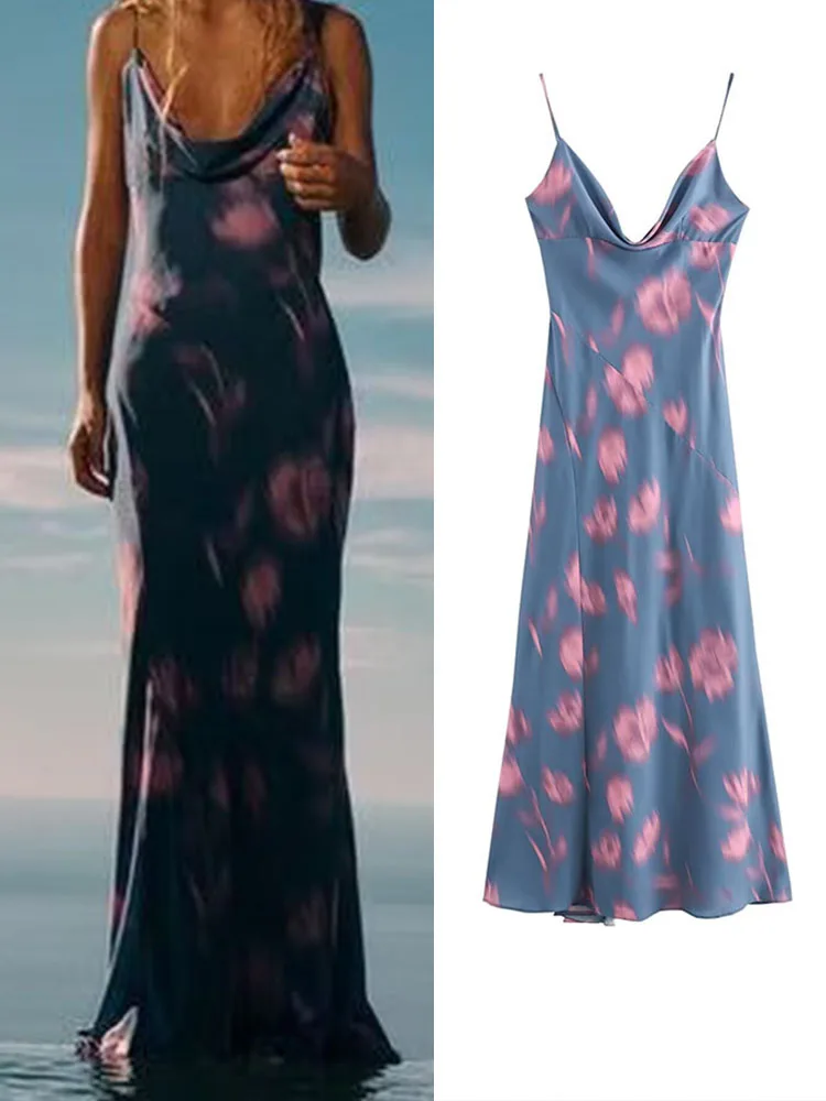 Women Summer Strap MIDI Dress 2024 New Fashion Sleeveless Backless Satin Female ELegant Street Long Dresses Clothing
Women Summer Strap MIDI Dress 2024 New Fashion Sleeveless Backless Satin Female ELegant Street Long Dresses Clothing