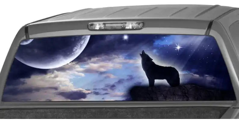 Howling Wolf Rear Window Graphic Decal Tint Perf Sticker for Truck perforated vinyl
Howling Wolf Rear Window Graphic Decal Tint Perf Sticker for Truck perforated vinyl