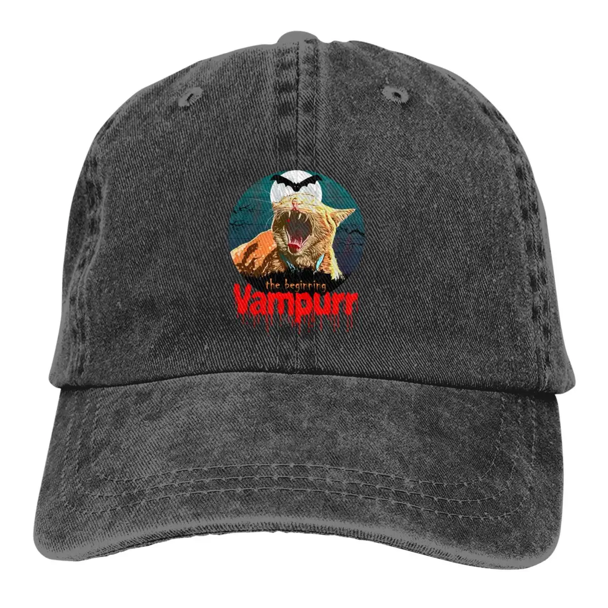 

Washed Men's Baseball Cap Vampire The Cat Trucker Snapback Cowboy Caps Dad Hat The Return of Vampurr Golf Hats
