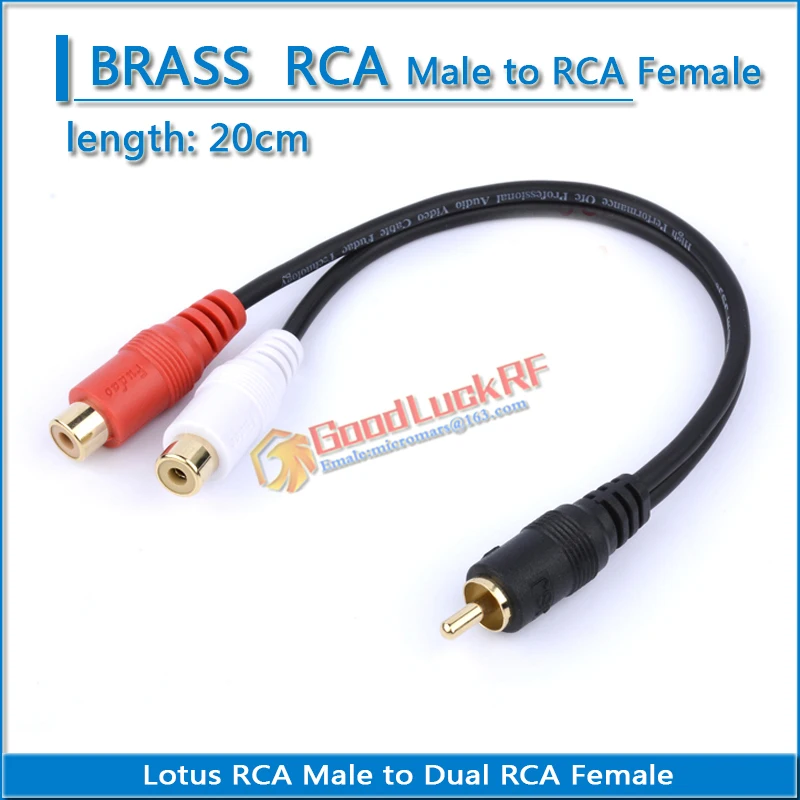 

High-quality Lotus RCA Male to Dual 2 RCA Female Plug 20cm Coaxial Audio Adapter Coax RF Converter Adapters