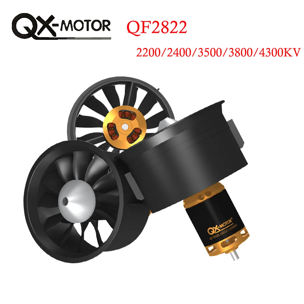 

QX-MOTOR EDF 12 blades Ducted Fan 64mm with 2200/2400/3500/3800/4300kv Brushless Motor for RC Drone Ducted Fan Plane DIY Parts