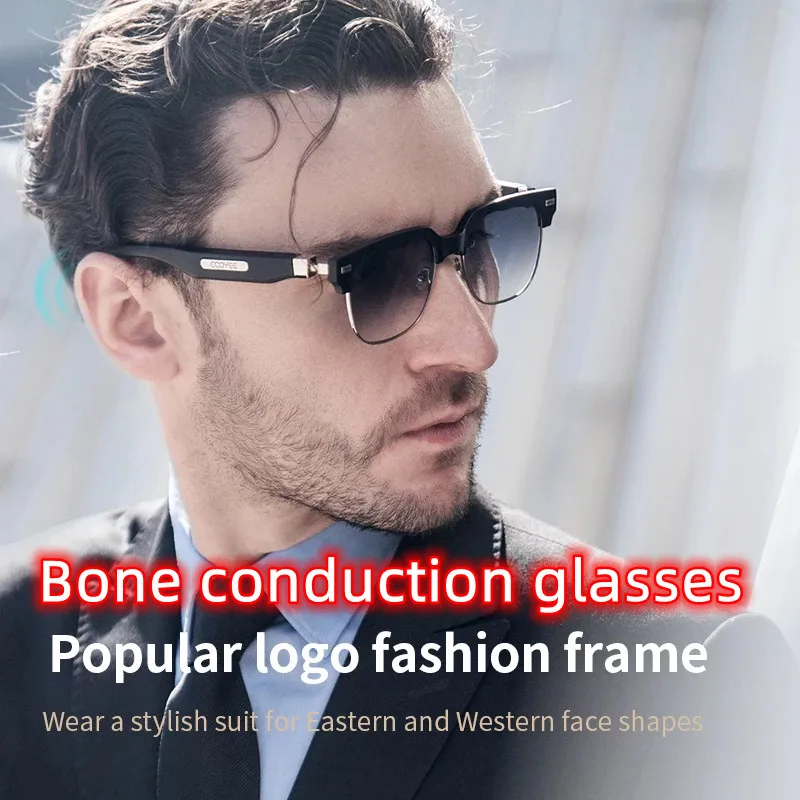 

Bone conduction bluetooth glasses polarized smart sunglasses can be customized photochromic anti-blue light prescription lenses