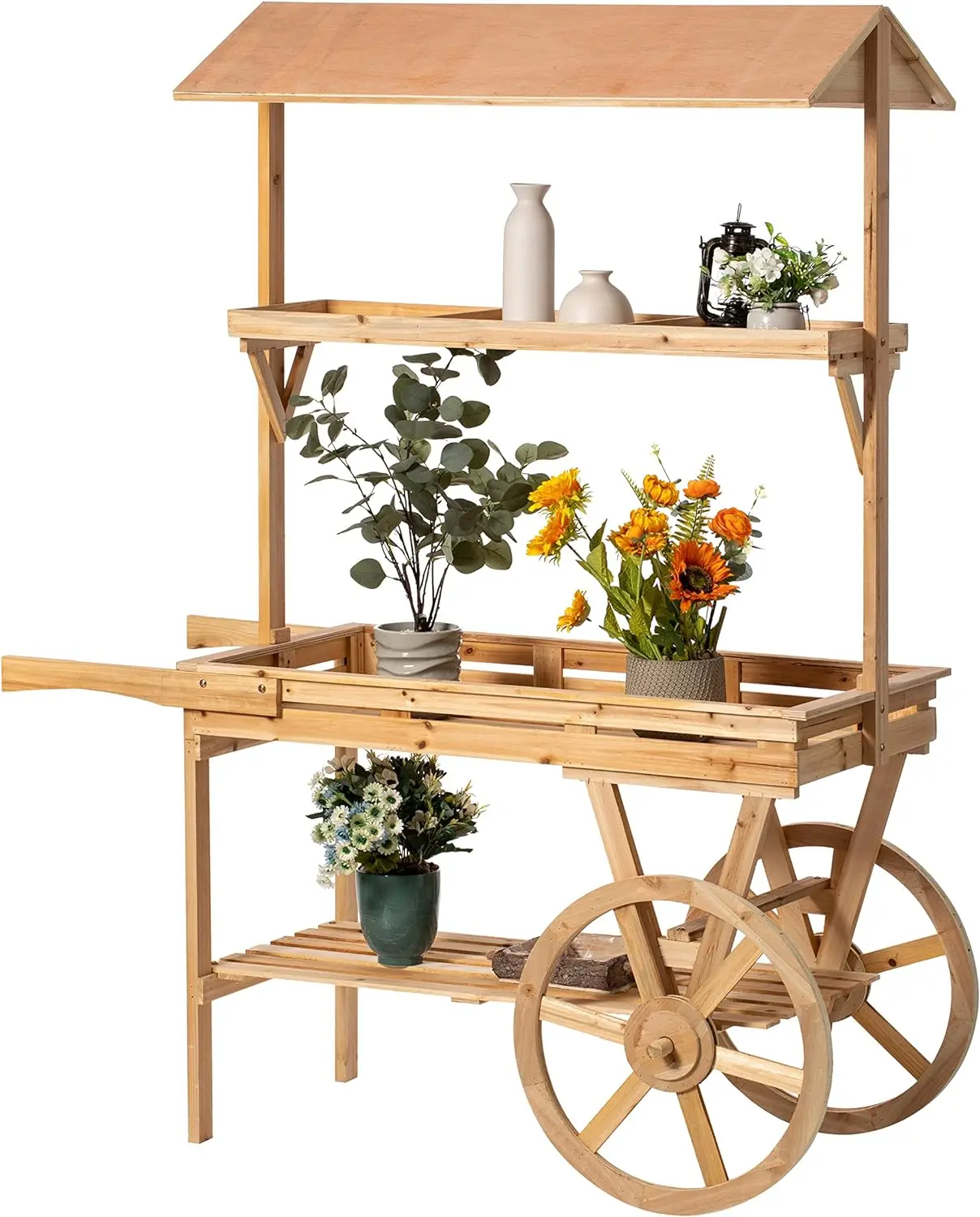 Vintiquewise Large Wooden 3 Tier Rolling Table Cart with 2 Wheels for Home Decor Modern Wagon with Shelves for Display Rack
Vintiquewise Large Wooden 3 Tier Rolling Table Cart with 2 Wheels for Home Decor Modern Wagon with Shelves for Display Rack