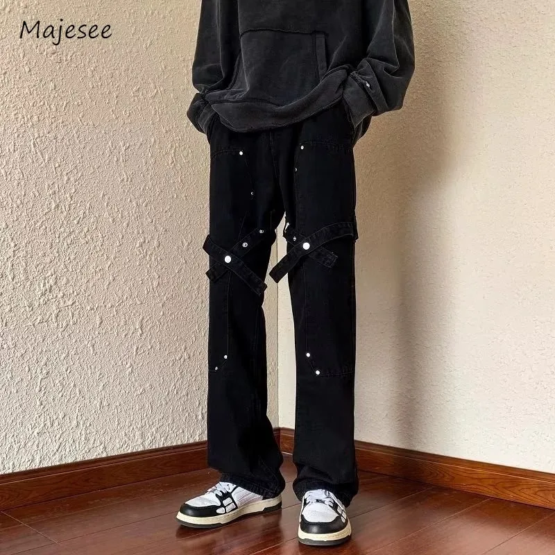 

Jeans Men Fashionable Youthful High Street European Style Daily Chic Straight Trousers Spring Shinny Cool Charming Students New