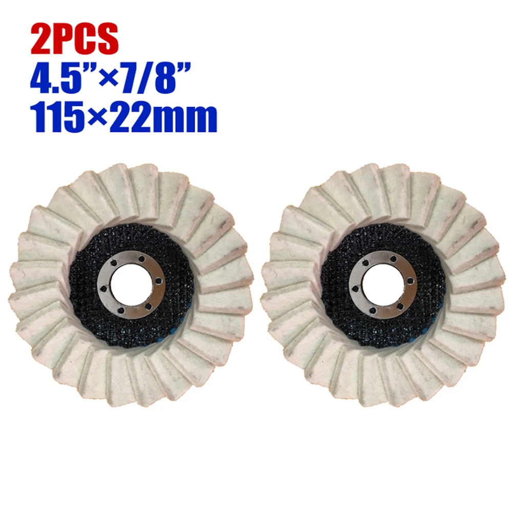 2pc 115mm Polishing Wheels Grinding Flap Discs Felt Wool Buffing Pad For Stainless Steel Copper Aluminum Glass Furniture Ceramic
2pc 115mm Polishing Wheels Grinding Flap Discs Felt Wool Buffing Pad For Stainless Steel Copper Aluminum Glass Furniture Ceramic