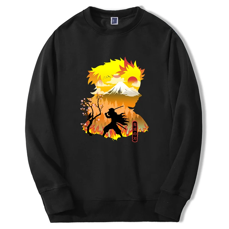 

Demon Slayer Anime Hoodies Men/women Rengoku Manga Kimetsu No Yaiba Graphic Sweatshirt Harajuku Long Sleeve Oversize Pullover