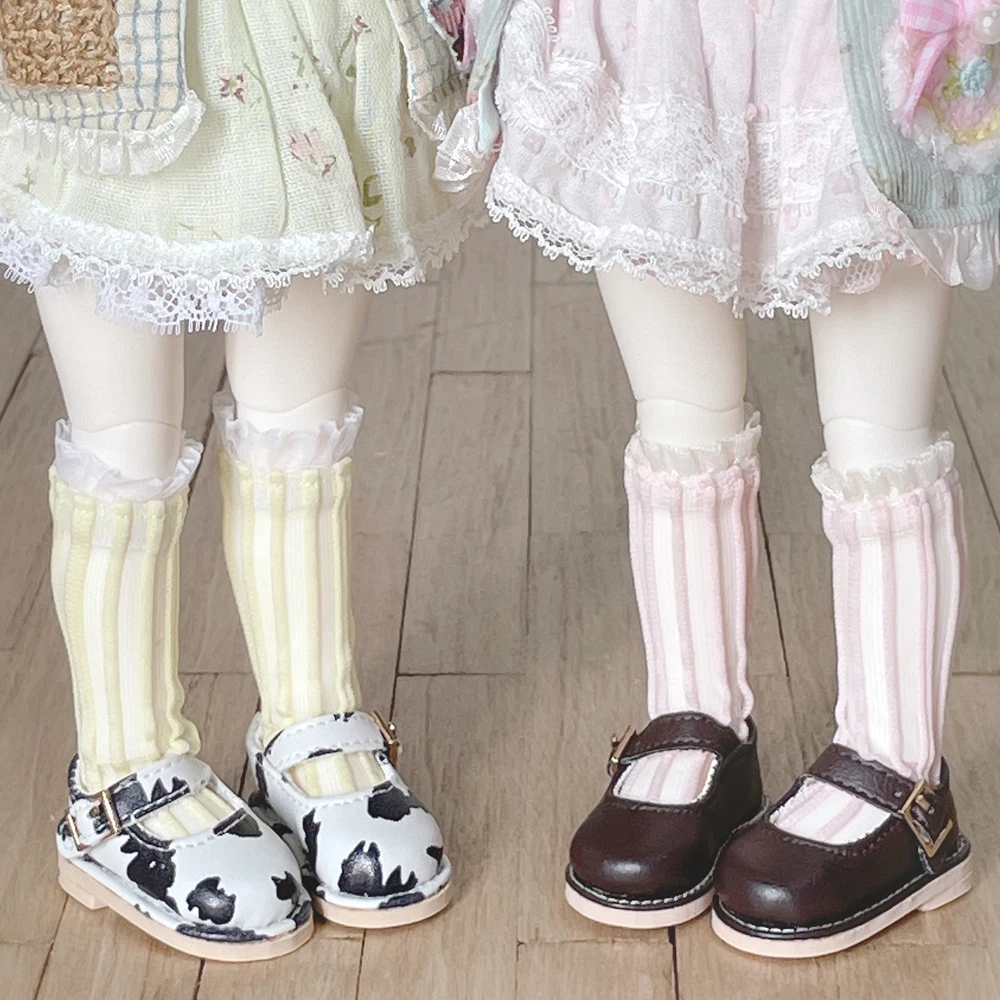 

D04-P039 children handmade toy 1/6 doll BJD/SD doll's clothes Buckle up small leather shoes 1pair