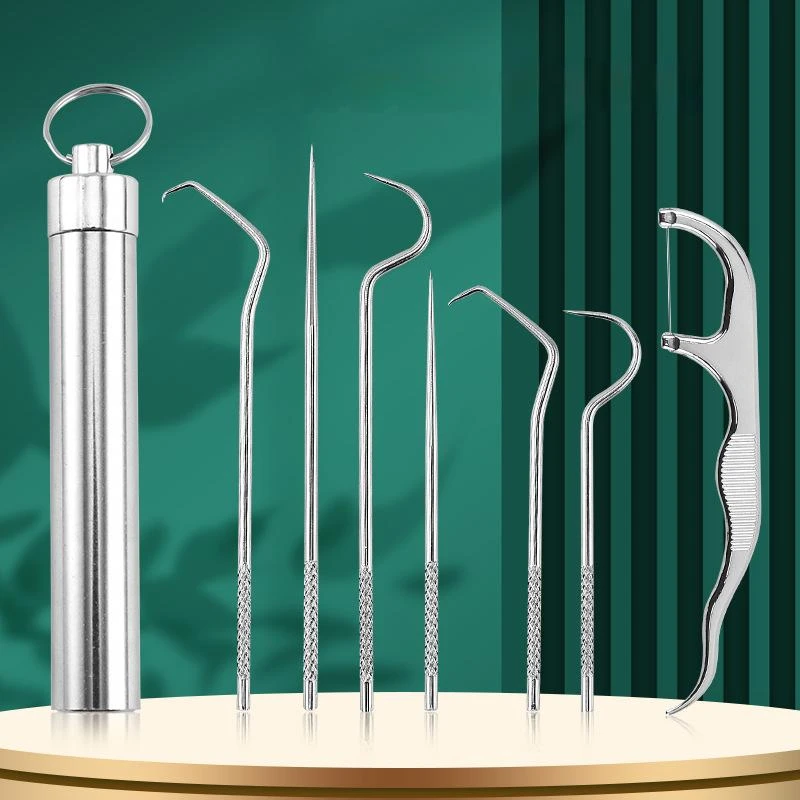 Stainless Steel Toothpick Set Portable Toothpick Holder Care Metal Dental Cleaning Tools Seven Pieces Set
Stainless Steel Toothpick Set Portable Toothpick Holder Care Metal Dental Cleaning Tools Seven Pieces Set
