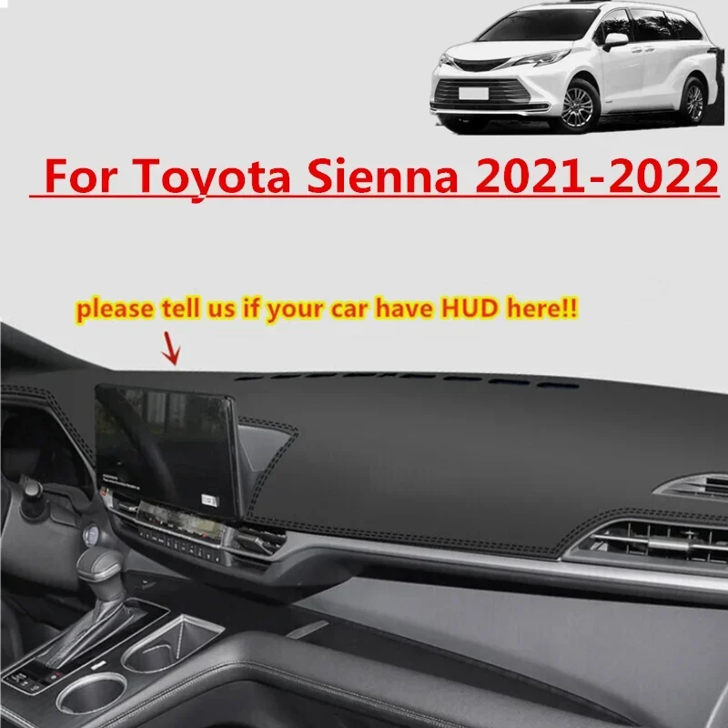 

New PU Leather LHD Dashboard Cover Dash Pretector Anti-Slip Mat Trim Dashmat Carpet For Toyota Sienna 2021 2022