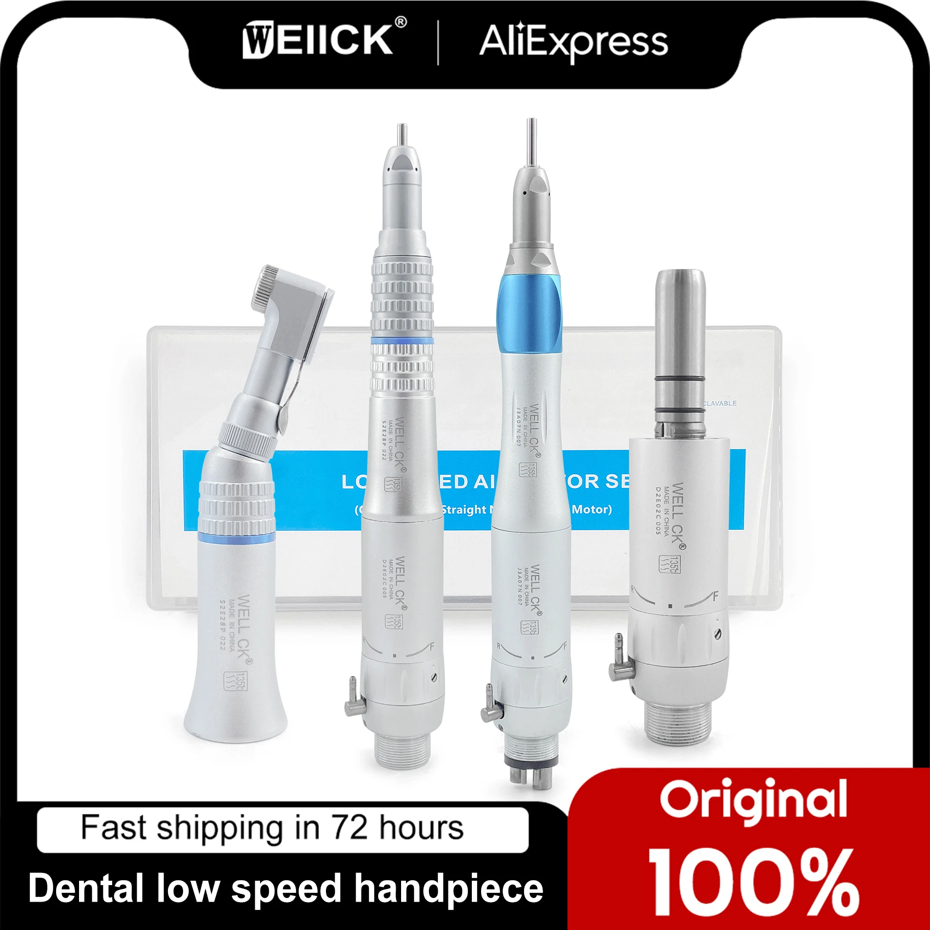 

WellCK стоматологический низкоскоростной наконечник против угла, прямой внешний распылитель воды, воздушный мотор, стоматологическое оборудование, инструмент