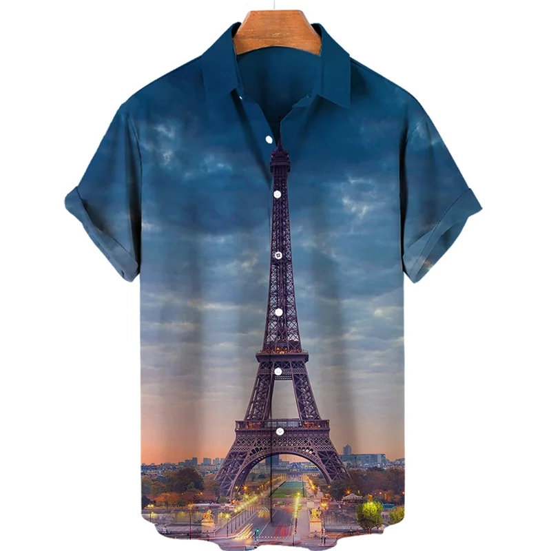 

Рубашка мужская с 3D-принтом «World Heritage», модная крутая короткая сорочка с лацканами, винтажная уличная одежда в стиле Харадзюку