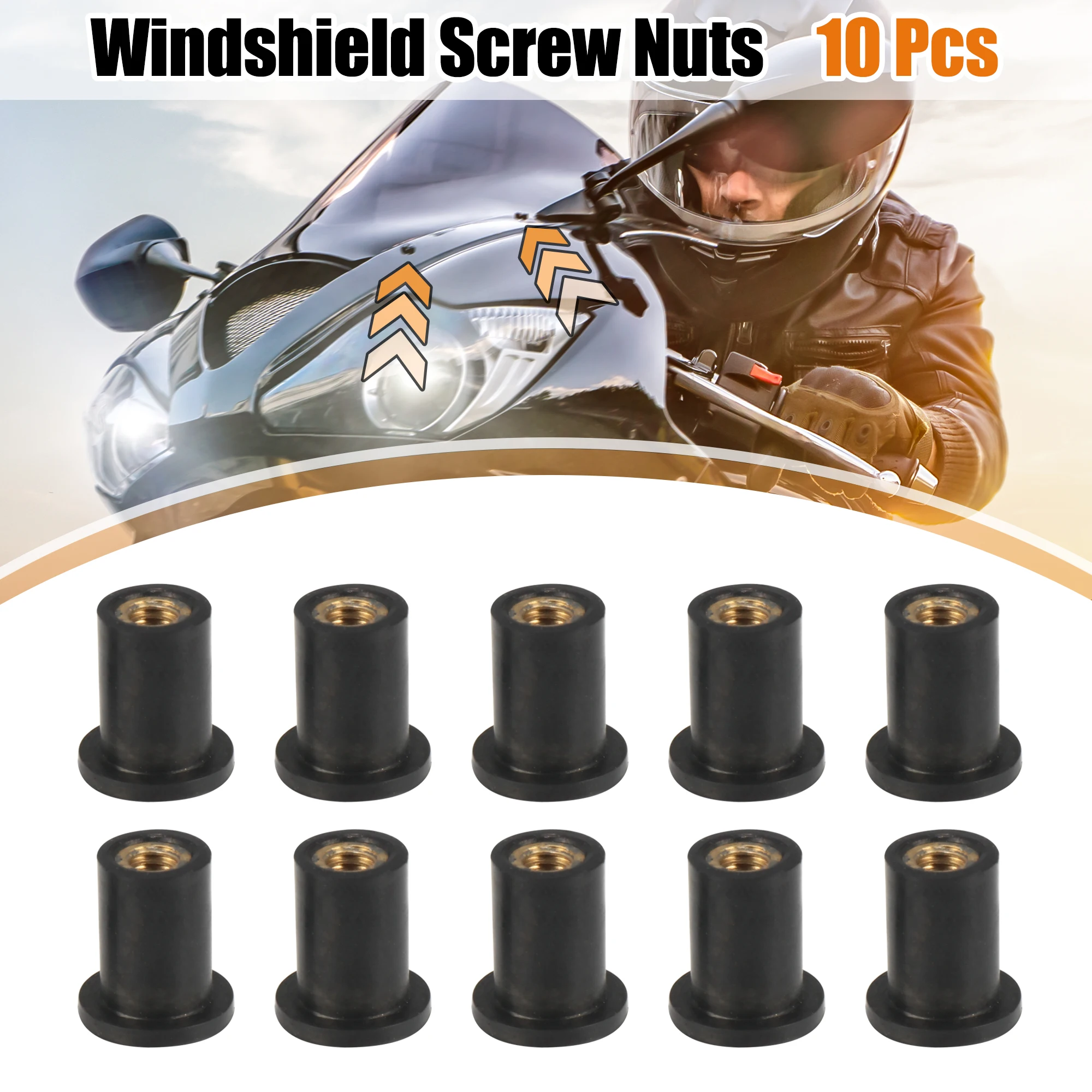 X Autohaux 10pcs M4 Straight Well Nuts Motorcycle Windscreen Windshield Screws Rubber Bolts Nut Universal Fastener
X Autohaux 10pcs M4 Straight Well Nuts Motorcycle Windscreen Windshield Screws Rubber Bolts Nut Universal Fastener