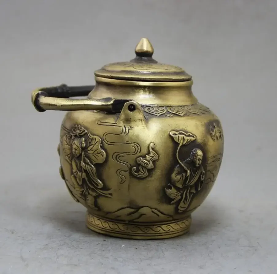 Antique antique miscellaneous brass crafts tea set Kung Fu teapot Erxian pot antique home decoration ornaments
Antique antique miscellaneous brass crafts tea set Kung Fu teapot Erxian pot antique home decoration ornaments