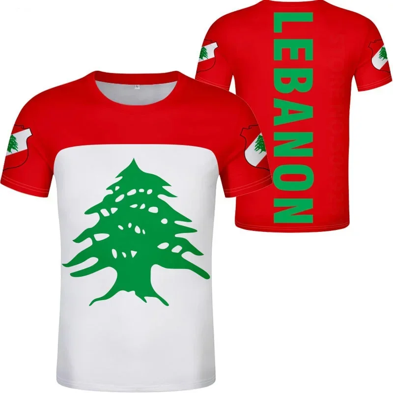 

Футболка с 3D-принтом ливанского флага для мужчин и женщин, Повседневная модная рубашка с коротким рукавом и круглым вырезом, уличная одежда, свободная футболка с графическим принтом