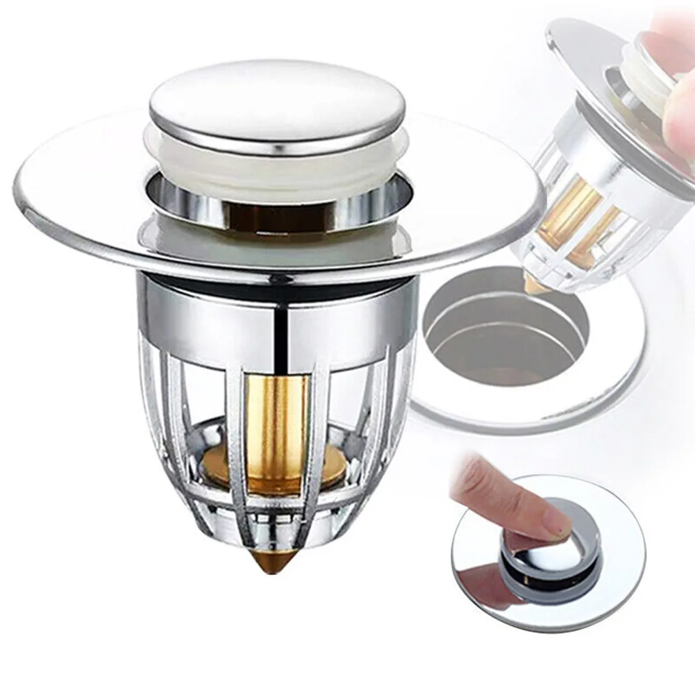 Sink Drainer Water Stopper Stainless Steel Pop-Up Bounce Core Washbasin Filter Hair Strainer Stopper Bathroom Sink Accessories
Sink Drainer Water Stopper Stainless Steel Pop-Up Bounce Core Washbasin Filter Hair Strainer Stopper Bathroom Sink Accessories