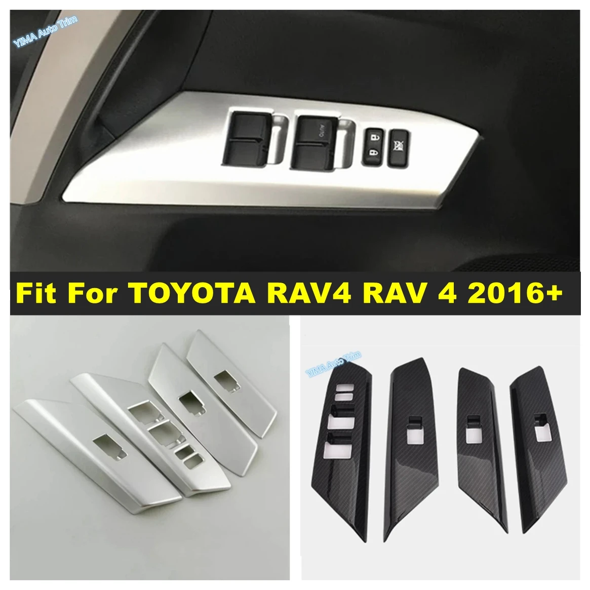 

Fit For TOYOTA RAV4 RAV 4 2016 2017 2018 ABS Car Styling Inner Door Armrest Window Lift Button Cover Trim Interior Accessories
