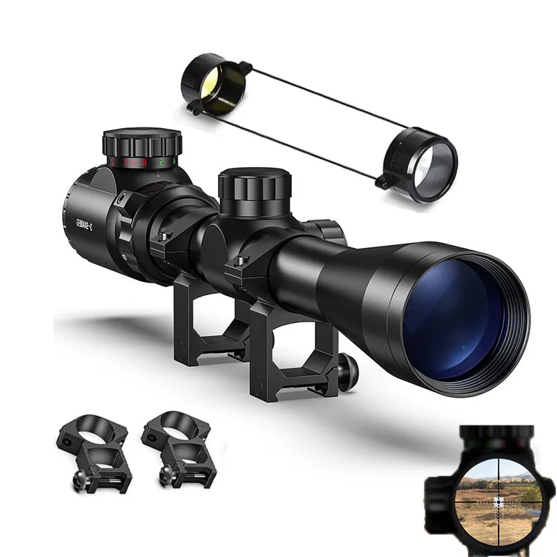 

Riflescope 3-9x40 Rifle Sniper Scope Red or Green Illuminated Optical with Mounts Mil dot Fit First Focal Plane Crosshair