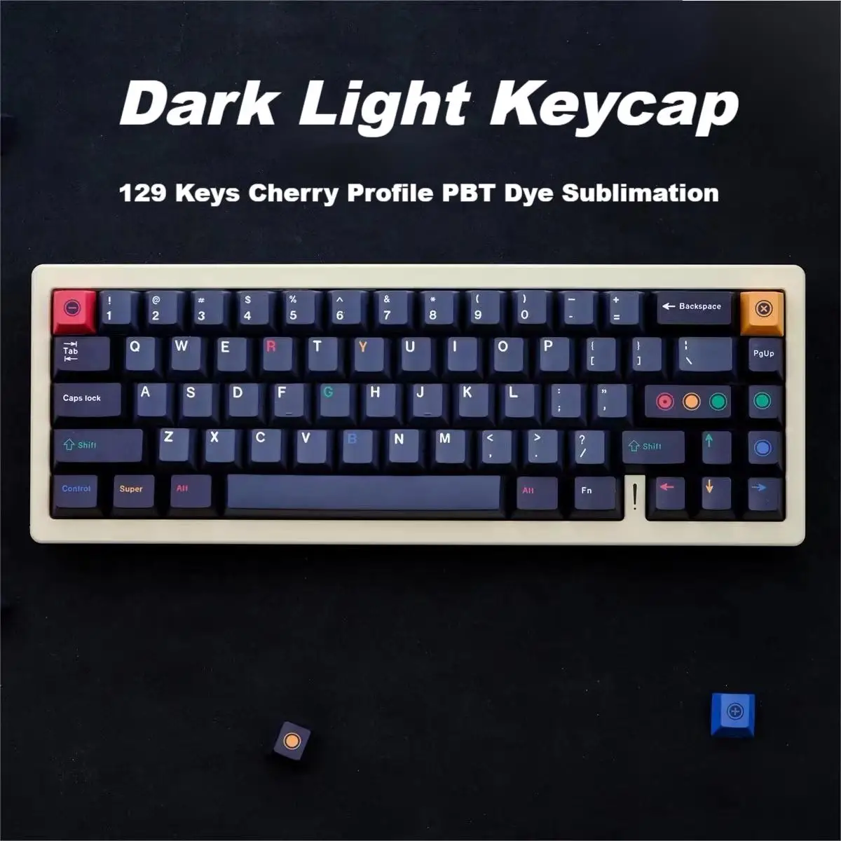 

129 Keys GMK Dark Light Keycaps Cherry Profile Key Caps PBT Dye Sublimation Keycap For MX Switch 61/64/68/75/87/96/98/104/108