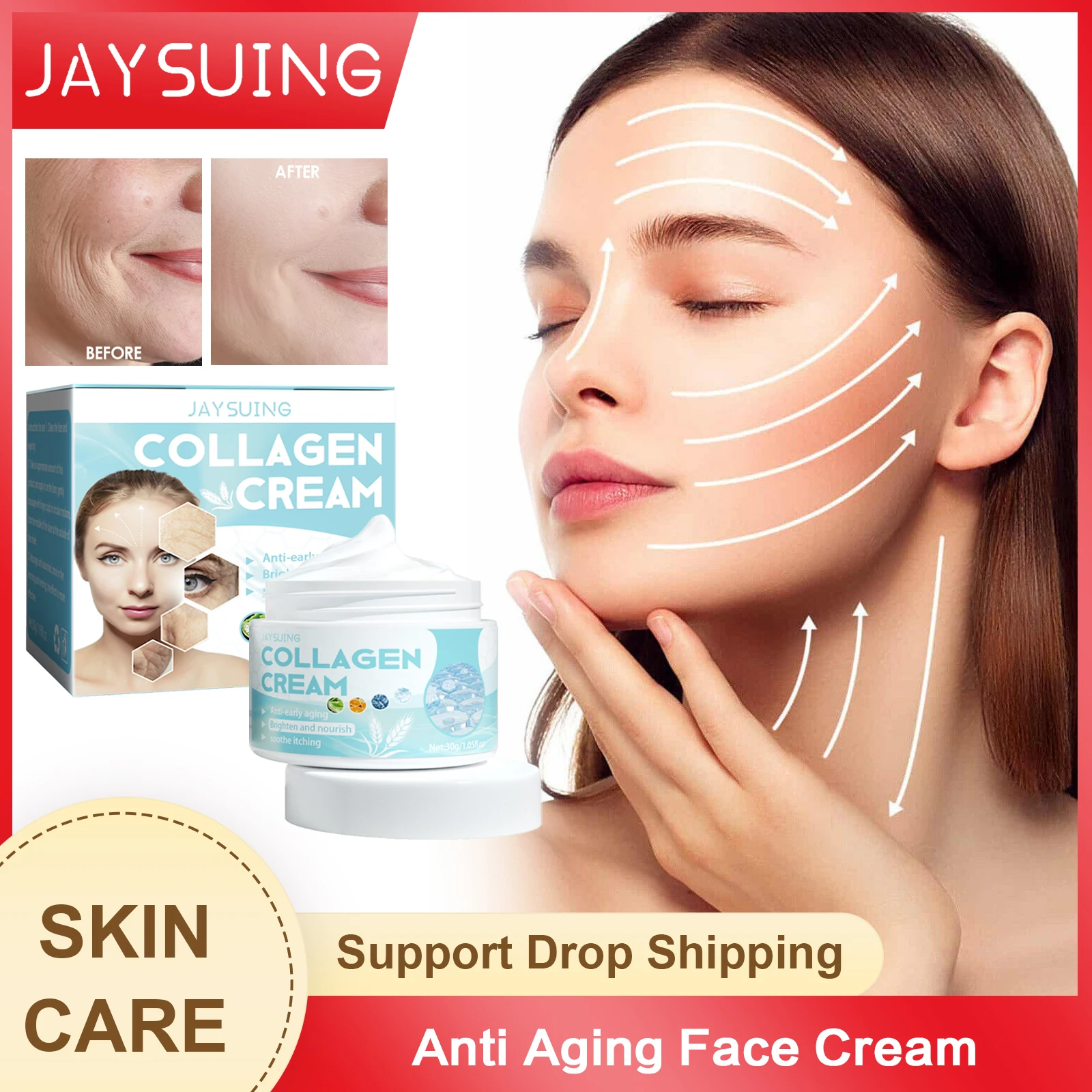 

Anti Aging Face Cream Wrinkle Removing Firming Improve Dullness Nourishing Moisturizing Brightening Collagen Whitening Lotion