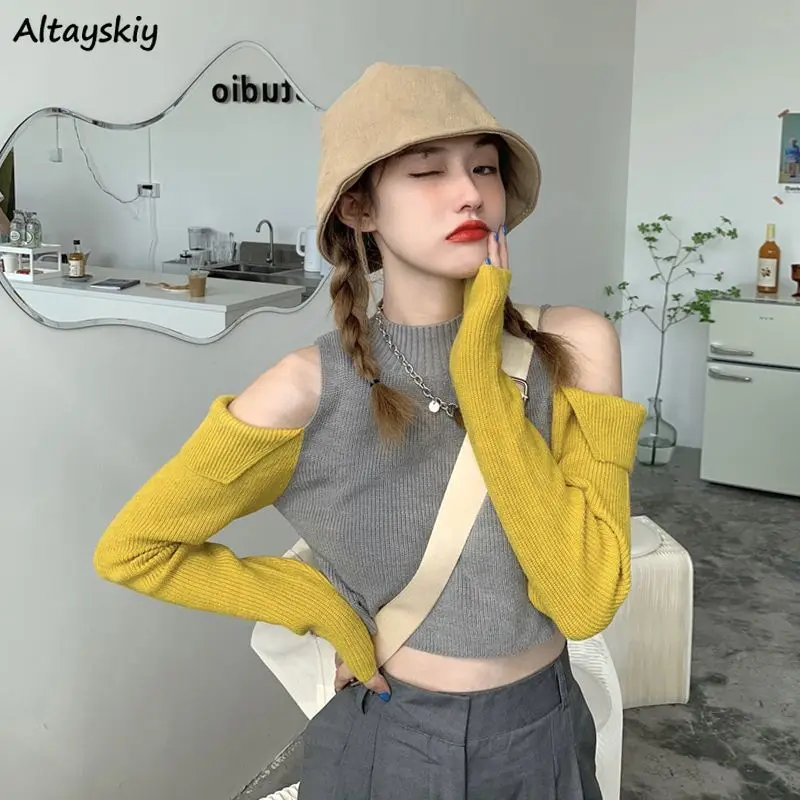 Pullovers Women Sexy Off-shoulder Crop Sweaters Autumn Sweet Girlish Knitted Aesthetic Clothes Y2k Korean Fashion Street Chic
Pullovers Women Sexy Off-shoulder Crop Sweaters Autumn Sweet Girlish Knitted Aesthetic Clothes Y2k Korean Fashion Street Chic
