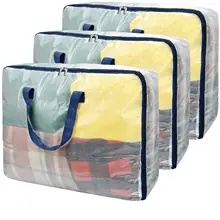 Clear Storage Bags With Zipper Large Capacity Closet Underbed Storage Organizer For Clothes Bedding Comforter Toys Pillow 
Clear Storage Bags With Zipper Large Capacity Closet Underbed Storage Organizer For Clothes Bedding Comforter Toys Pillow