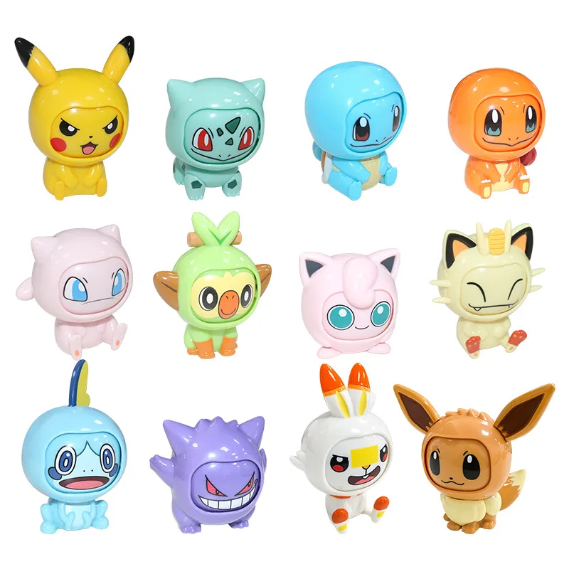 

Pokemon Elf Ball Toys Pikachu Anime Figure Eevee Vulpix Squirtle Litten Pocket Monster Pokeball Pet Deformation Model Kids Gifts