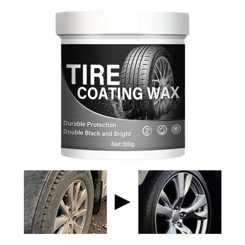 

100g Tyre Gloss Tire Coating Paste Car Tire Brightener and Plating Cream Wax For Car Wheel Auto Care Re-black Shine Coating Wax