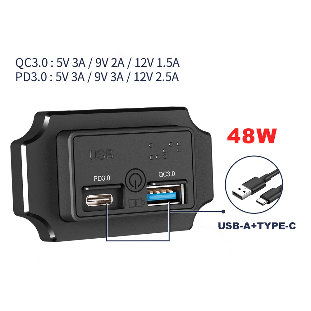 12/24V Car Charger Braille Touch Switch QC/PD Fast Charging Car Bus Charging QC + QC,5V3.1A,QC+PD Braille Button With Touch Swit
12/24V Car Charger Braille Touch Switch QC/PD Fast Charging Car Bus Charging QC + QC,5V3.1A,QC+PD Braille Button With Touch Swit