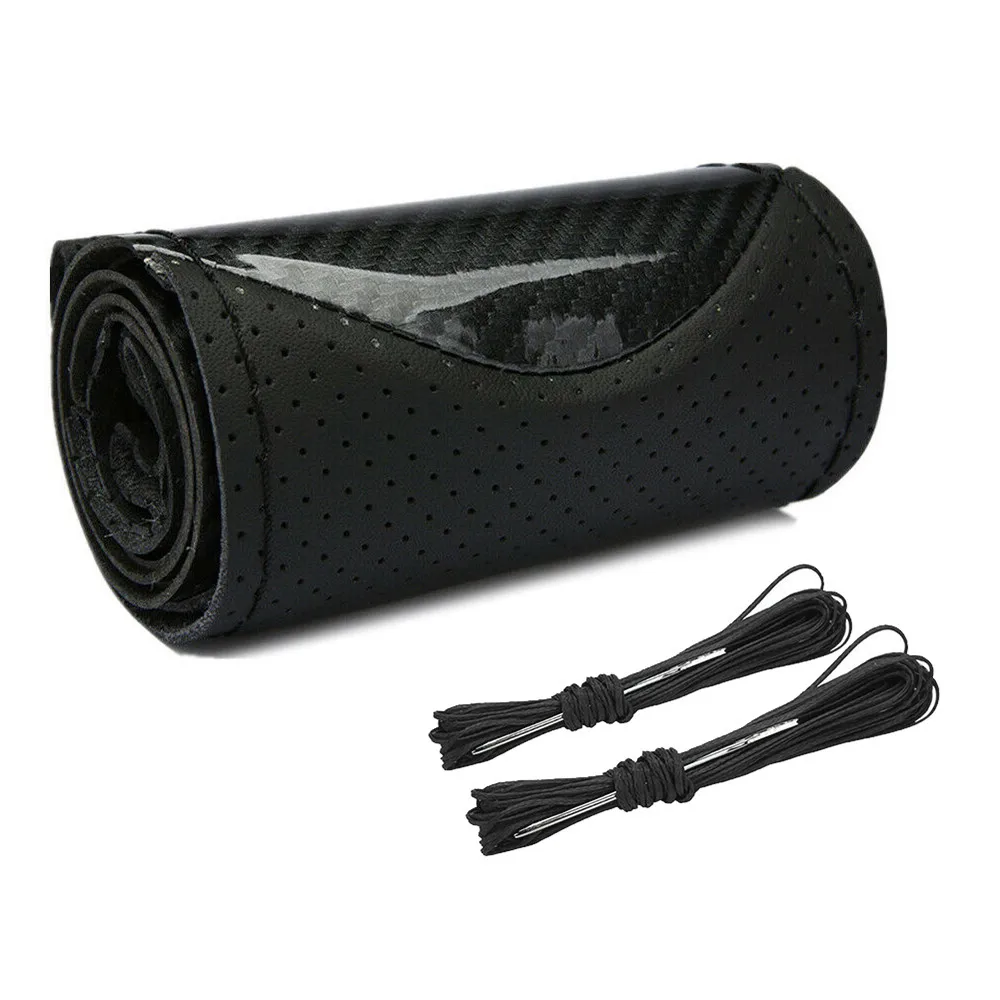 Car Steering Wheel Cover With Needles&Thread Black 15"/38cm DIY Carbon Leather Anti-Slip Steer-Wheel Protector Accessories
Car Steering Wheel Cover With Needles&Thread Black 15"/38cm DIY Carbon Leather Anti-Slip Steer-Wheel Protector Accessories