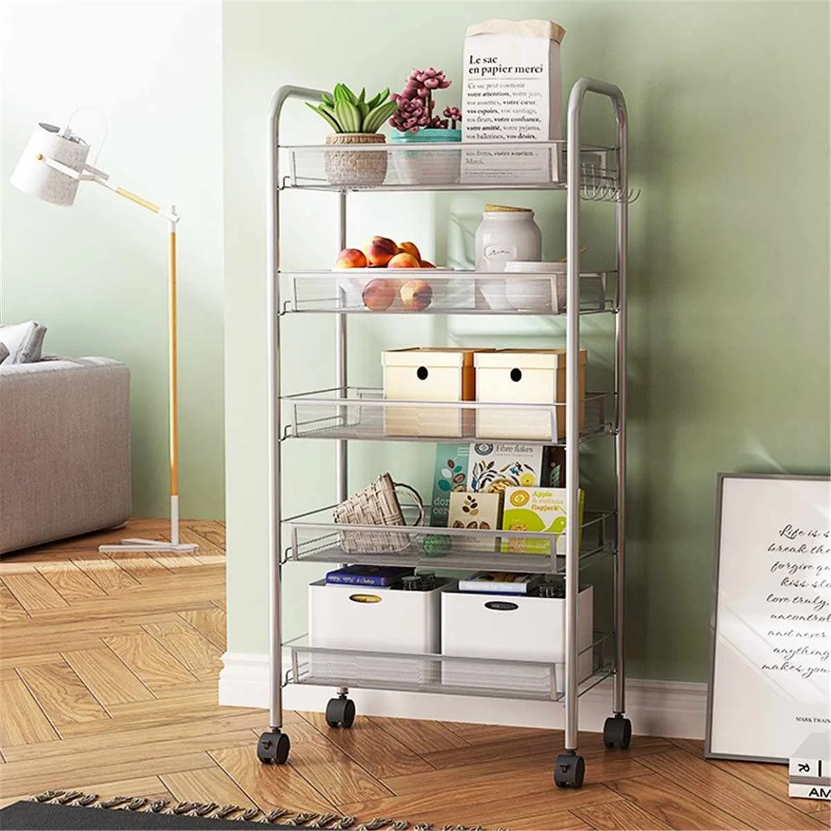Durable Rolling Utility Cart Storage Shelf Movable Gap Storage Rack Kitchen Bathroom Slim Slide Organizer Shelf Room Trolleys 
Durable Rolling Utility Cart Storage Shelf Movable Gap Storage Rack Kitchen Bathroom Slim Slide Organizer Shelf Room Trolleys