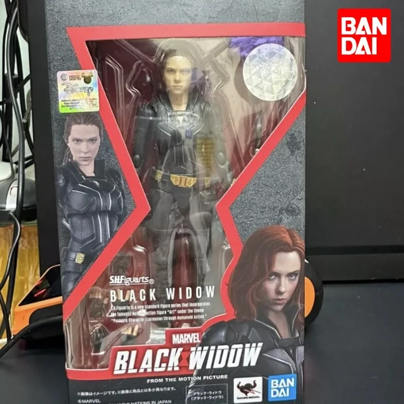 

Bandai Original Shf Marvel Black Widow Movie Multiple Accessories Equipo Action Figure Collection Decoration Model Gifts Toys