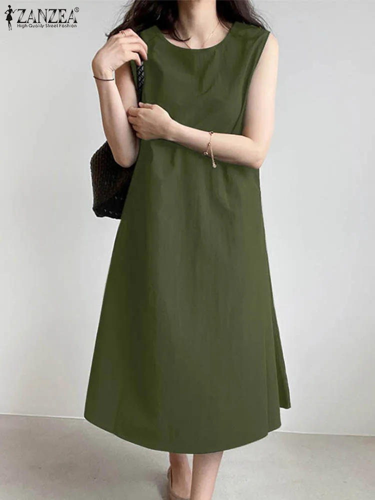 Elegant Loose Party Dresses Holiday Sundress ZANZEA Summer Elegant Dress Women Sleeveless O-Neck Solid Vestidos Causal Work Robe
Elegant Loose Party Dresses Holiday Sundress ZANZEA Summer Elegant Dress Women Sleeveless O-Neck Solid Vestidos Causal Work Robe