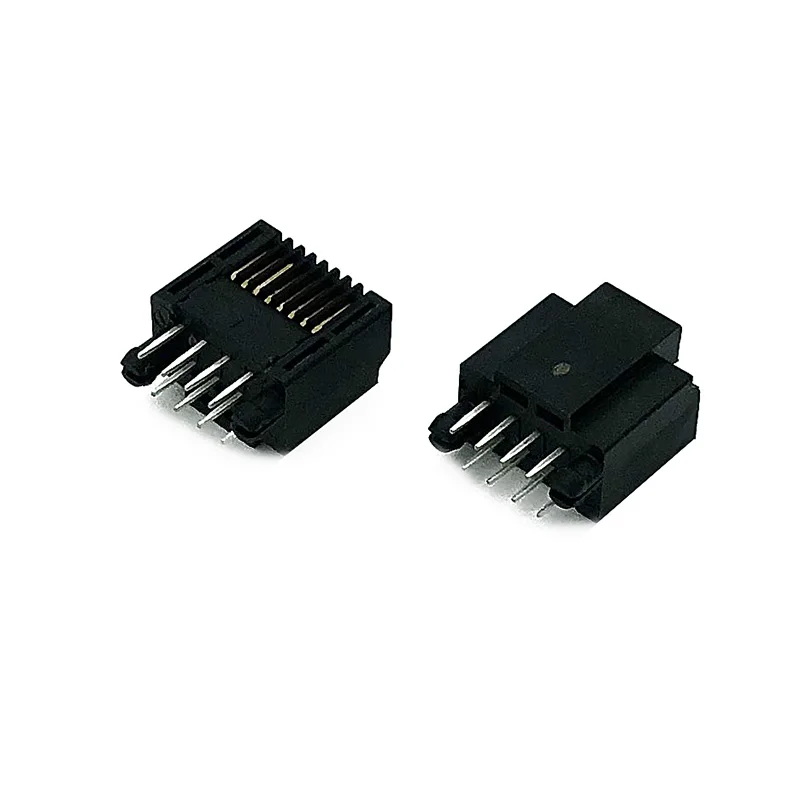 

10PCS PCB Modular Plug 8P8C Black RJ45 Connector Short Body DIP Plug-in Male 8pin Buckle