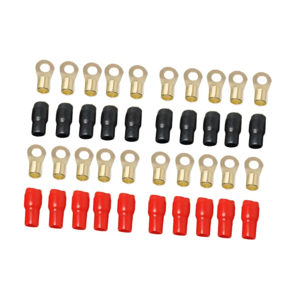 

10 Pairs 4 AWG Power Ground Wire Connectors Assortment Ring Terminals