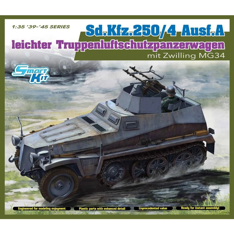 

DRAGON 6878 1/35 German SdKfz.250/4 Ausf A leichte Truppenluftschutz Military Hobby Toy Plastic Model Building Assembly Kit Gift