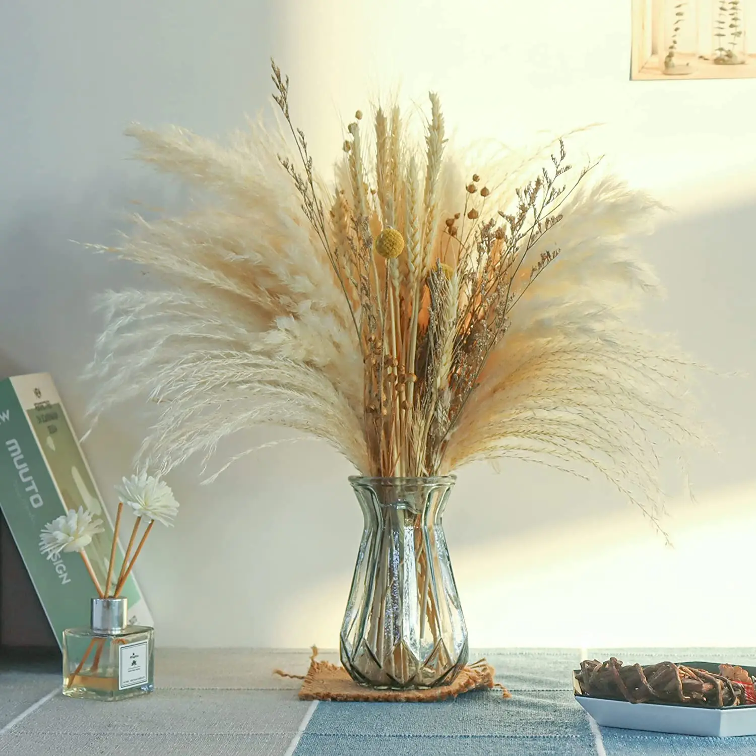 

Dekoracja ślubna Boho Home Decor bukiet naturalny suszony Pampa trawa bukiet Phragmites Reed suszone kwiaty świąteczne dekoracje