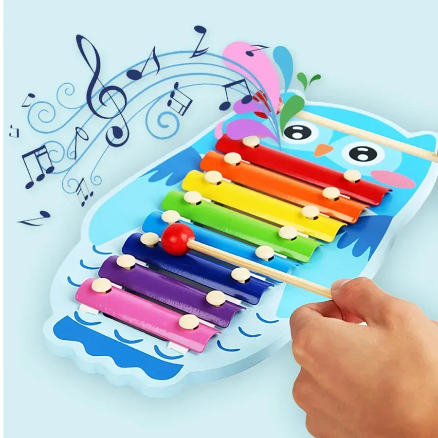 

Деревянный ксилофон для детей, игрушка Монтессори, рамка для восьми записей, стильные детские музыкальные Смешные развивающие слуховые сенсорные игрушки для малышей