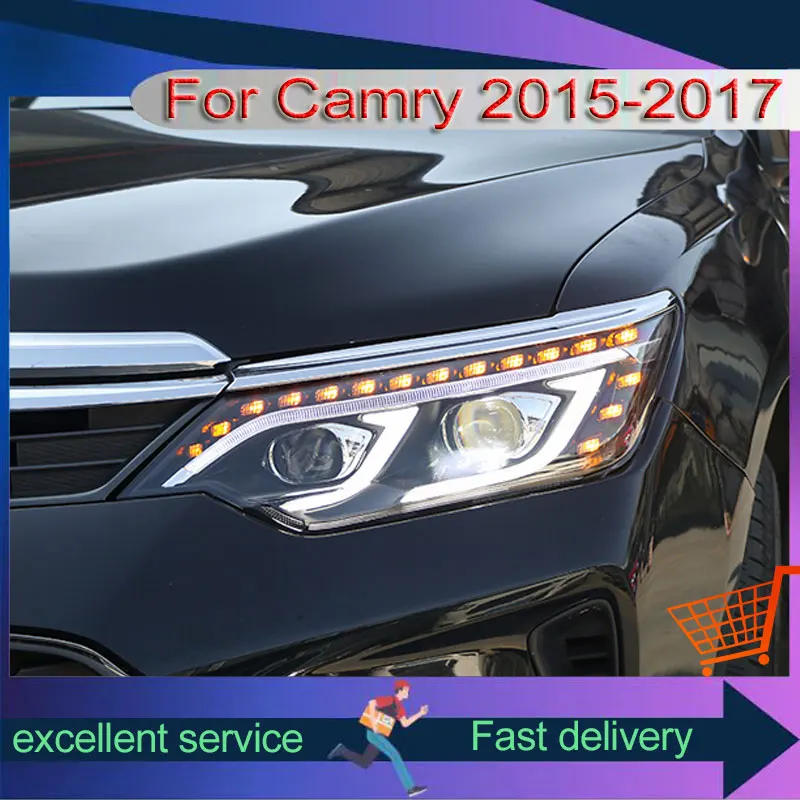 Automobile Full LED Headlamp For Toyota Camry 2015-2017 Refit Front Light Daytime Running Light Turn Signal Lamp Car Accessories
Automobile Full LED Headlamp For Toyota Camry 2015-2017 Refit Front Light Daytime Running Light Turn Signal Lamp Car Accessories