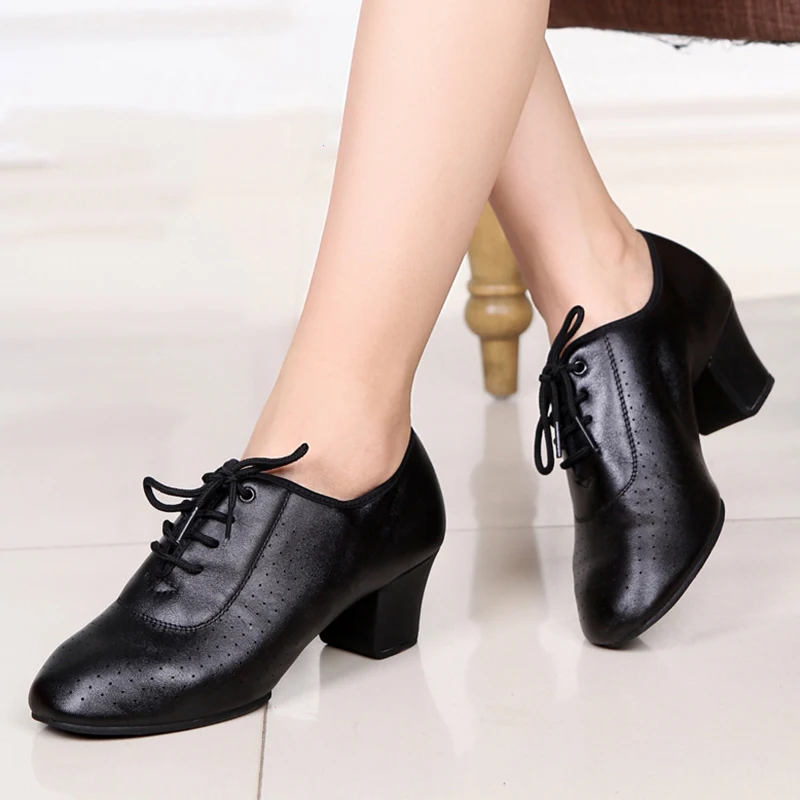 

Women Latin Dance Shoes Ballroom Cowhide Ladies Girls Modern Jazz Dance Shoes Golden Black Salsa Dancing Shoes Teacher Shoe