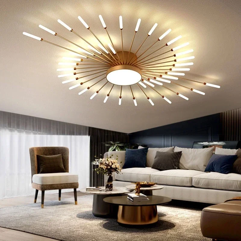 

New Luxurious Spiral Fireworks LED Chandelier Light Designer Ceiling Lamps Living Room Home Deco Bedroom Pendant Lamp Fixture