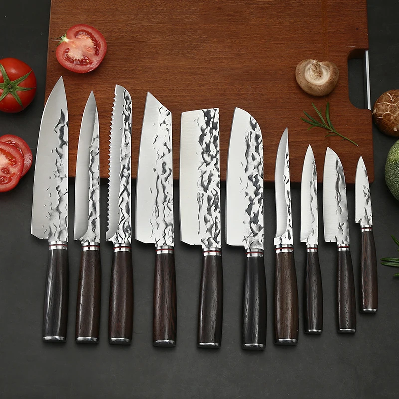 

Fish Fillet Santoku Knife 1-10pc Japanese Knives Set Chef Slicing Peeling Cutting Tools Salmon Sushi Meat Cleaver
